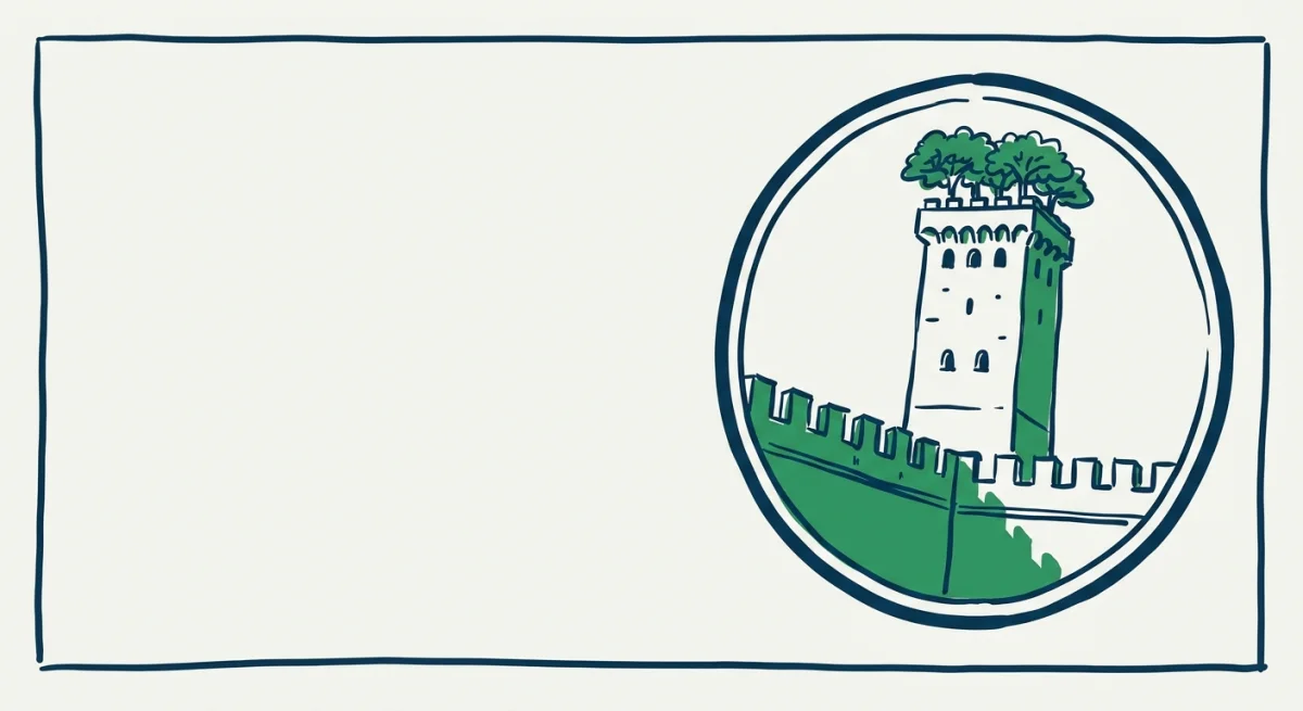 a stamped document with a round seal in the corner, Lucca